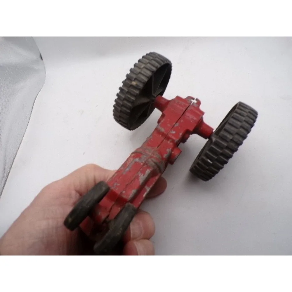 Vintage Kiddie Toy Red Diecast Metal Tractor Antique‎ Farm Collectible READ